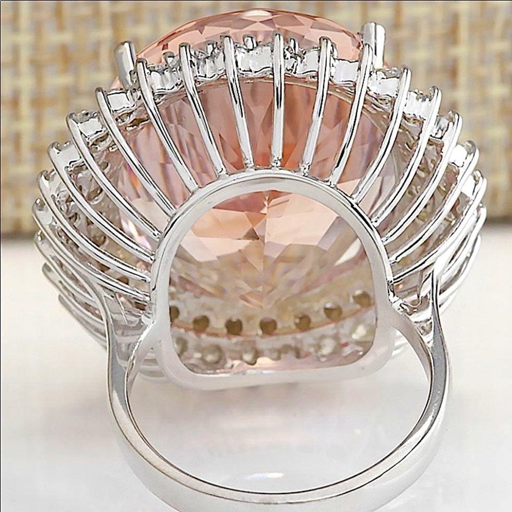 MORGANITE RING STERLING SILVER RING - Picture 6 of 10